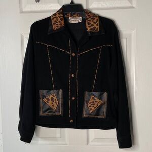Vintage Saint Germain Paris Cheetah Print Patchwork Blazer